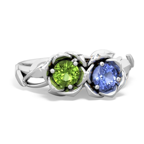 peridot-tanzanite roses ring