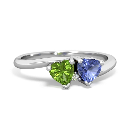 peridot-tanzanite sweethearts promise ring