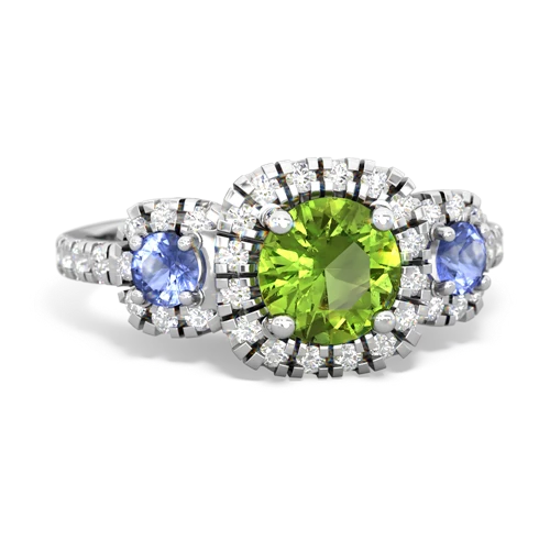 peridot-tanzanite three stone regal ring