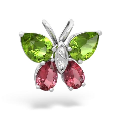 peridot-tourmaline butterfly pendant