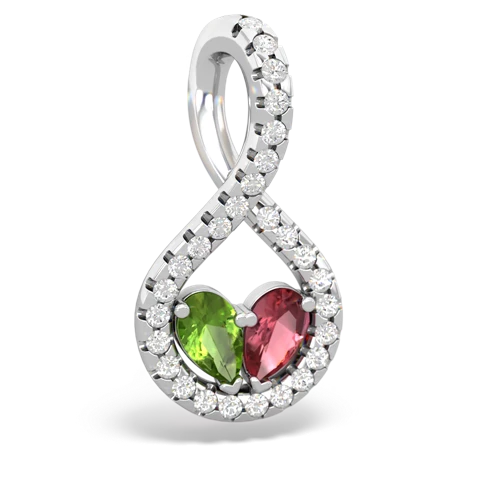 peridot-tourmaline pave twist pendant