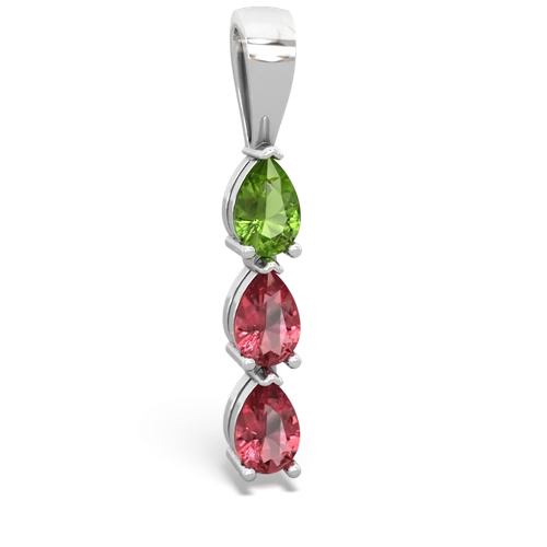 peridot-tourmaline three stone pendant