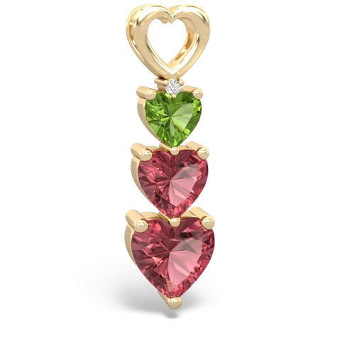 Peridot Genuine Peridot with Genuine Pink Tourmaline and  Past Present Future pendant Pendant