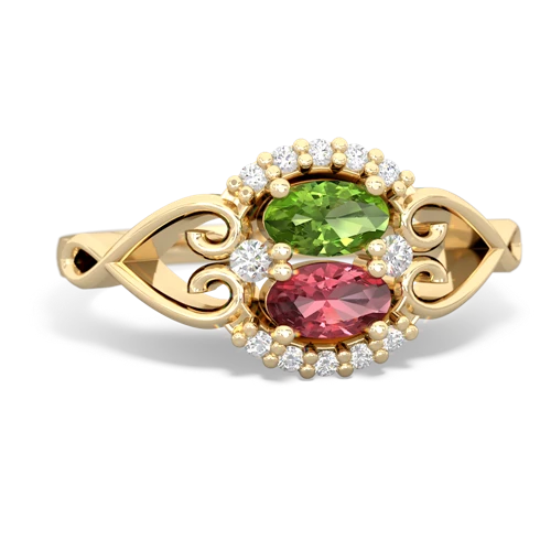 peridot-tourmaline antique keepsake ring