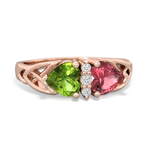 peridot-tourmaline celtic ring