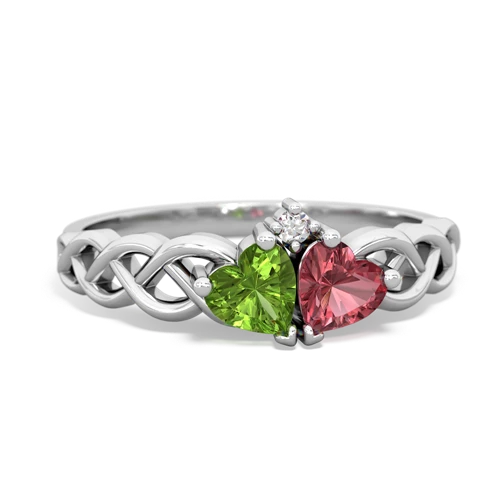 peridot-tourmaline celtic braid ring