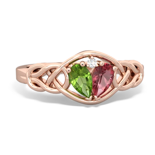 peridot-tourmaline celtic knot ring