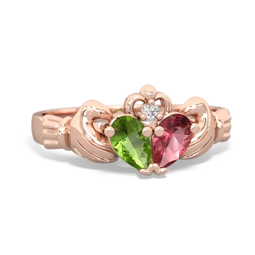 peridot-tourmaline claddagh ring