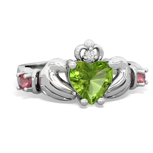 peridot-tourmaline claddagh ring