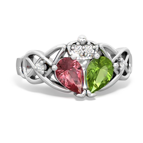 peridot-tourmaline claddagh ring