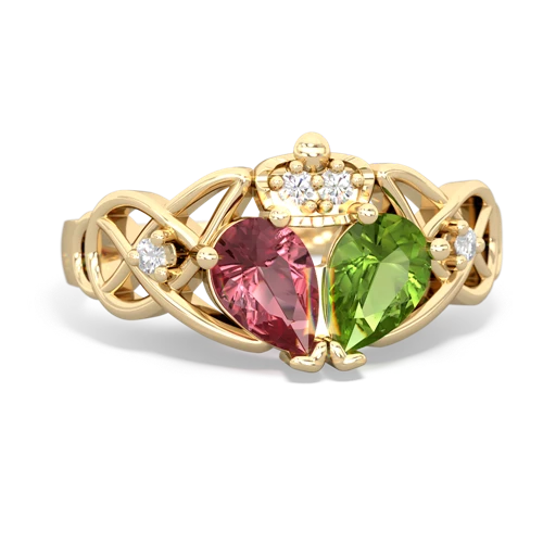 peridot-tourmaline claddagh ring