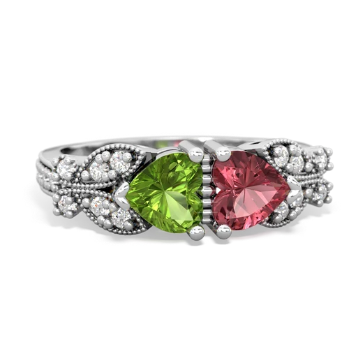 peridot-tourmaline keepsake butterfly ring