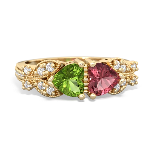 peridot-tourmaline keepsake butterfly ring