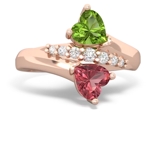 peridot-tourmaline modern ring