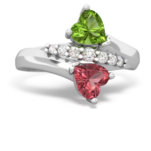 peridot-tourmaline modern ring