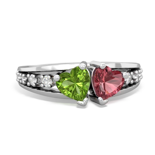 peridot-tourmaline modern ring