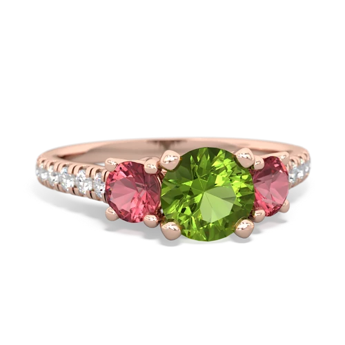 peridot-tourmaline trellis pave ring