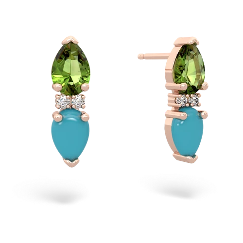 peridot-turquoise bowtie earrings