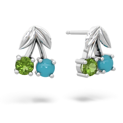 peridot-turquoise cherries earrings