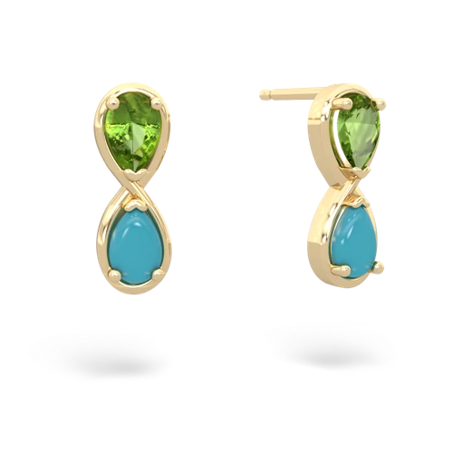 peridot-turquoise infinity earrings