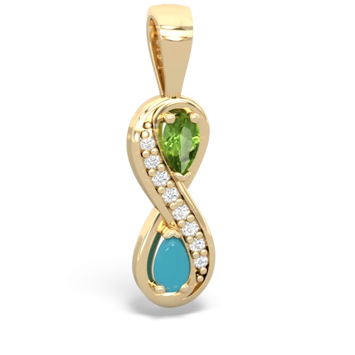 peridot-turquoise keepsake infinity pendant