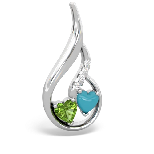 peridot-turquoise keepsake swirl pendant