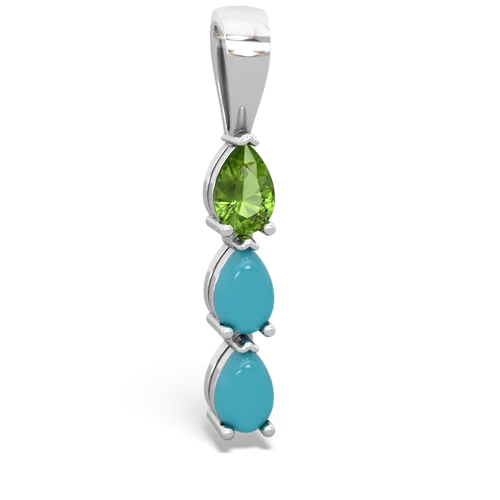 peridot-turquoise three stone pendant