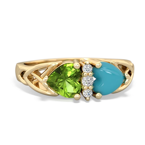 peridot-turquoise celtic ring