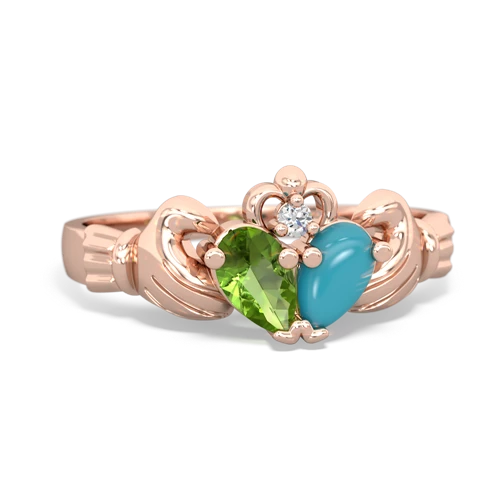 peridot-turquoise claddagh ring