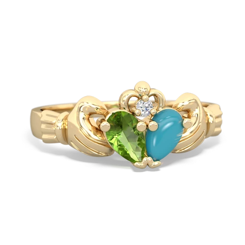 peridot-turquoise claddagh ring