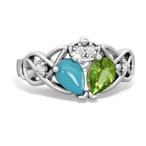 peridot-turquoise claddagh ring