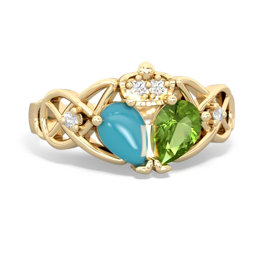 peridot-turquoise claddagh ring