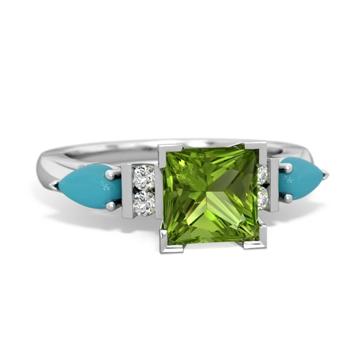 peridot-turquoise engagement ring