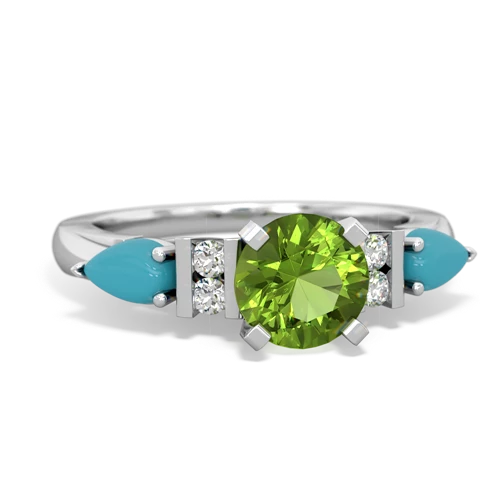 peridot-turquoise engagement ring