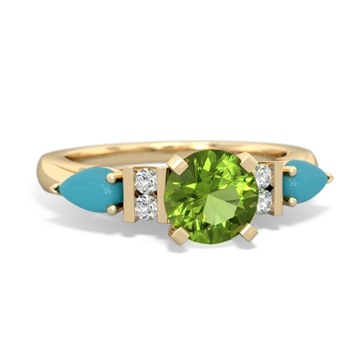 peridot-turquoise engagement ring