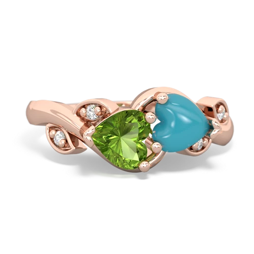 peridot-turquoise floral keepsake ring