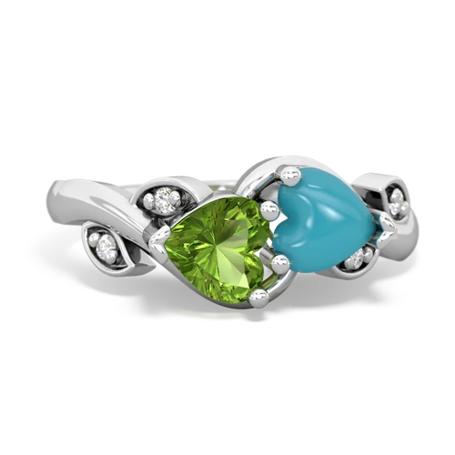 peridot-turquoise floral keepsake ring