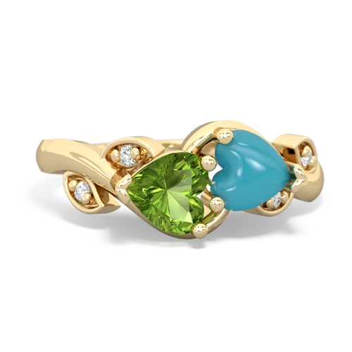 peridot-turquoise floral keepsake ring