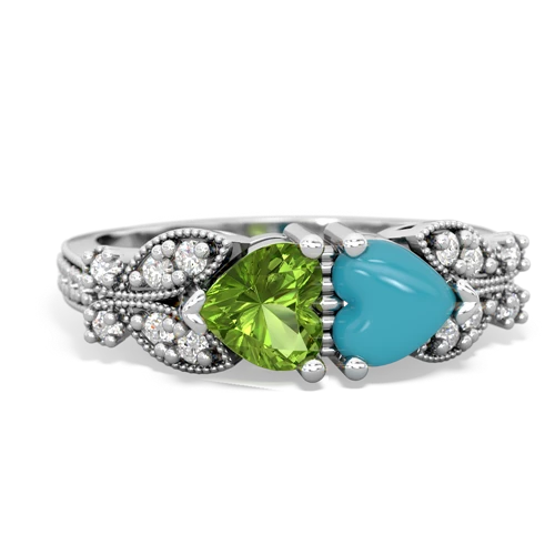 peridot-turquoise keepsake butterfly ring