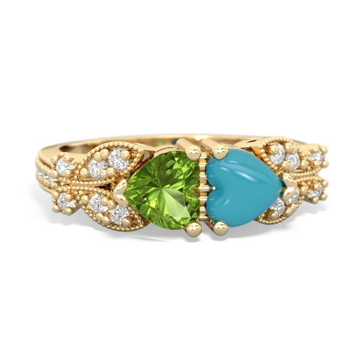 peridot-turquoise keepsake butterfly ring