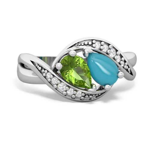 peridot-turquoise keepsake curls ring