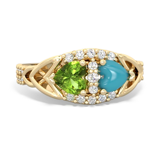 peridot-turquoise keepsake engagement ring