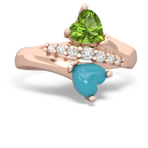 peridot-turquoise modern ring