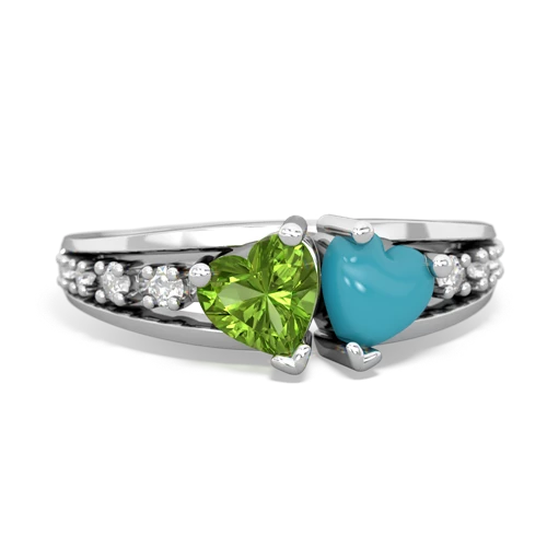 peridot-turquoise modern ring