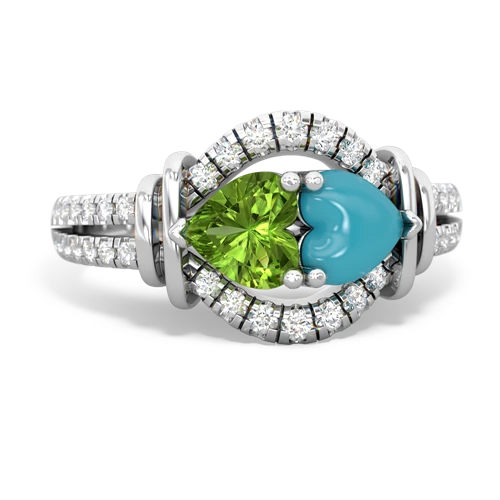 peridot-turquoise pave keepsake ring