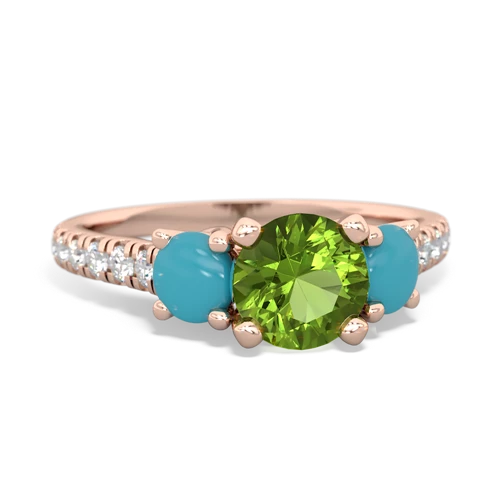 peridot-turquoise trellis pave ring