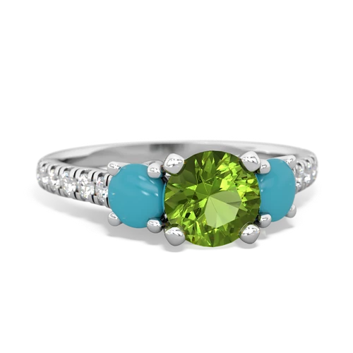 peridot-turquoise trellis pave ring