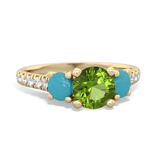 peridot-turquoise trellis pave ring