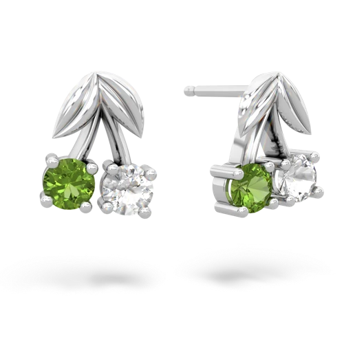 peridot-white topaz cherries earrings