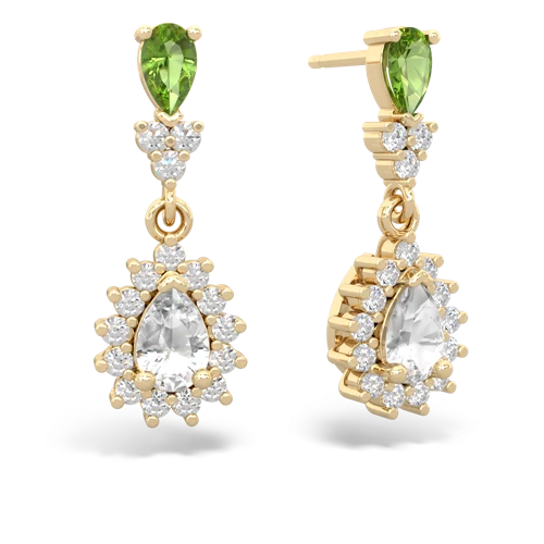 peridot-white topaz dangle earrings